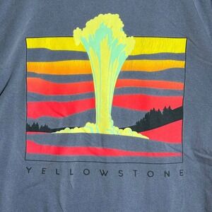 Comfort Colors Yellowstone National Park Geyser Graphic TShirt Blue Gray XL Mens